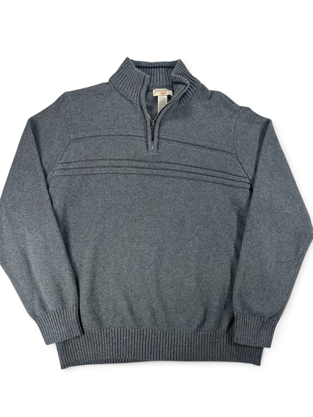 Dockers Men's XL Quarter-Zip Pullover Sweater - Charcoal